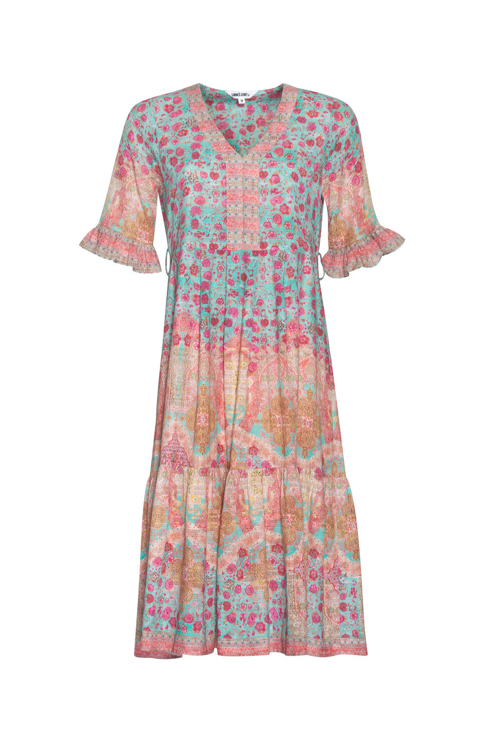 LOOBIES STORY RAVELLO DRESS - AQUA MULTI - THE VOGUE STORE