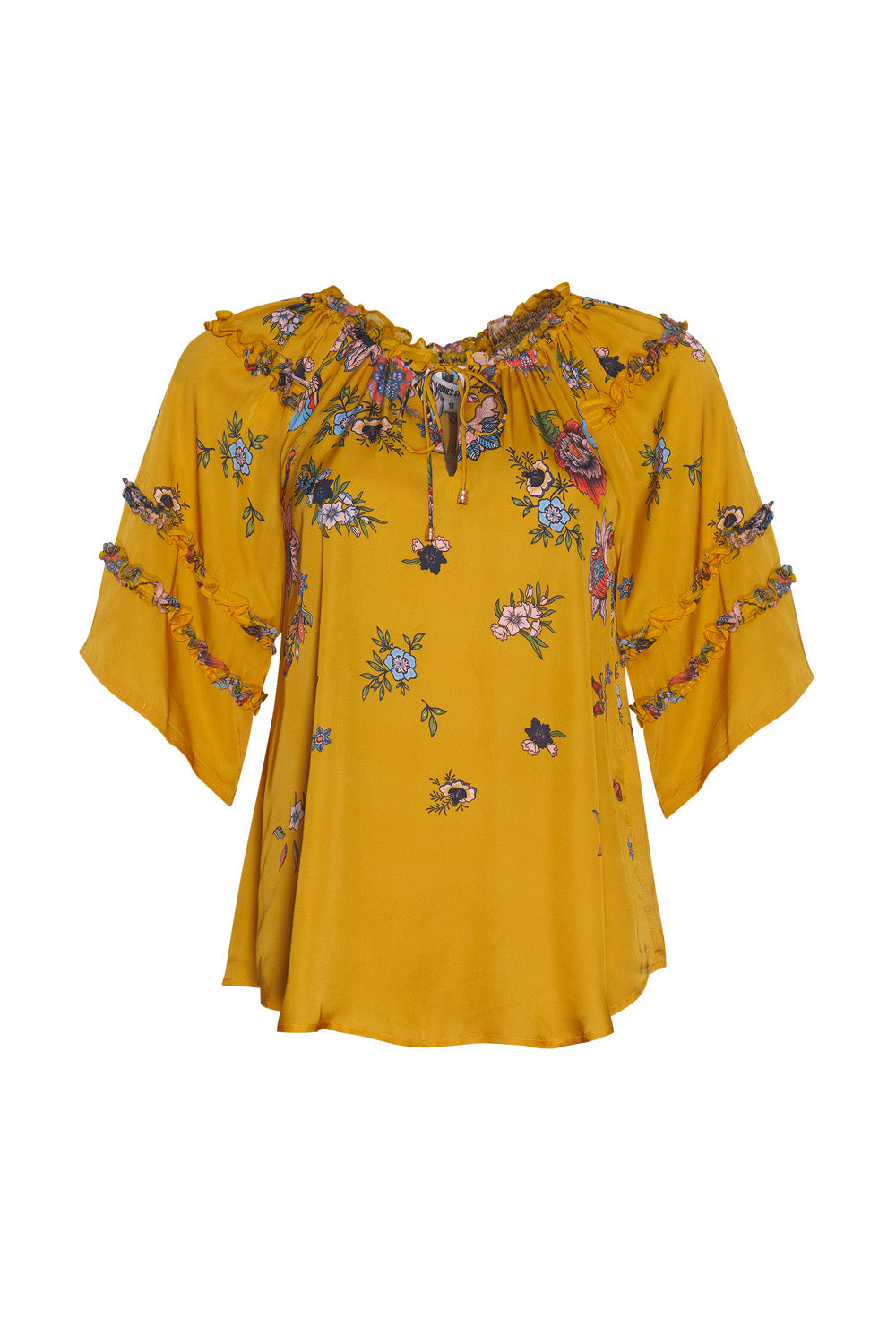 LOOBIES STORY GALA BLOUSE - GOLD MULTI - THE VOGUE STORE