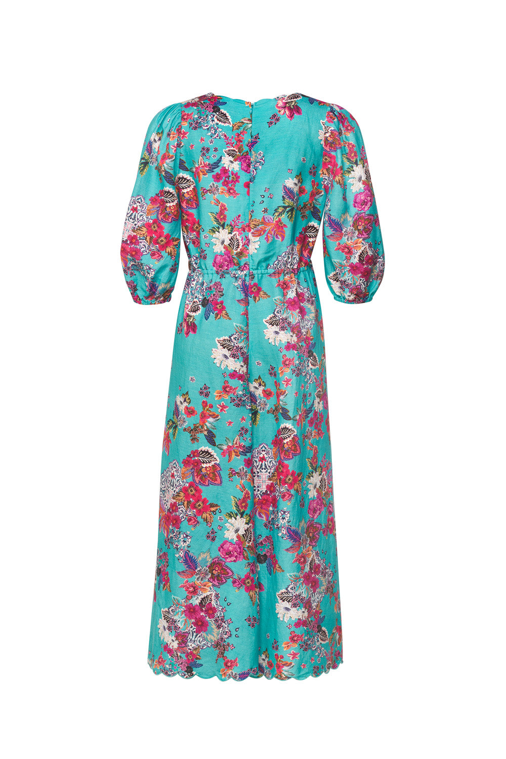 LOOBIES STORY MATERA MIDI DRESS - AQUA MULTI - THE VOGUE STORE