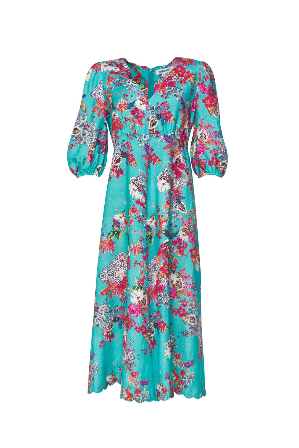 LOOBIES STORY MATERA MIDI DRESS - AQUA MULTI - THE VOGUE STORE