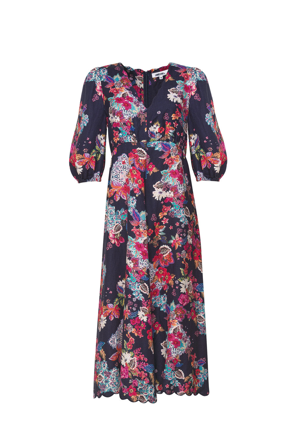 LOOBIES STORY MATERA MIDI DRESS - INDIGO MULTI - THE VOGUE STORE