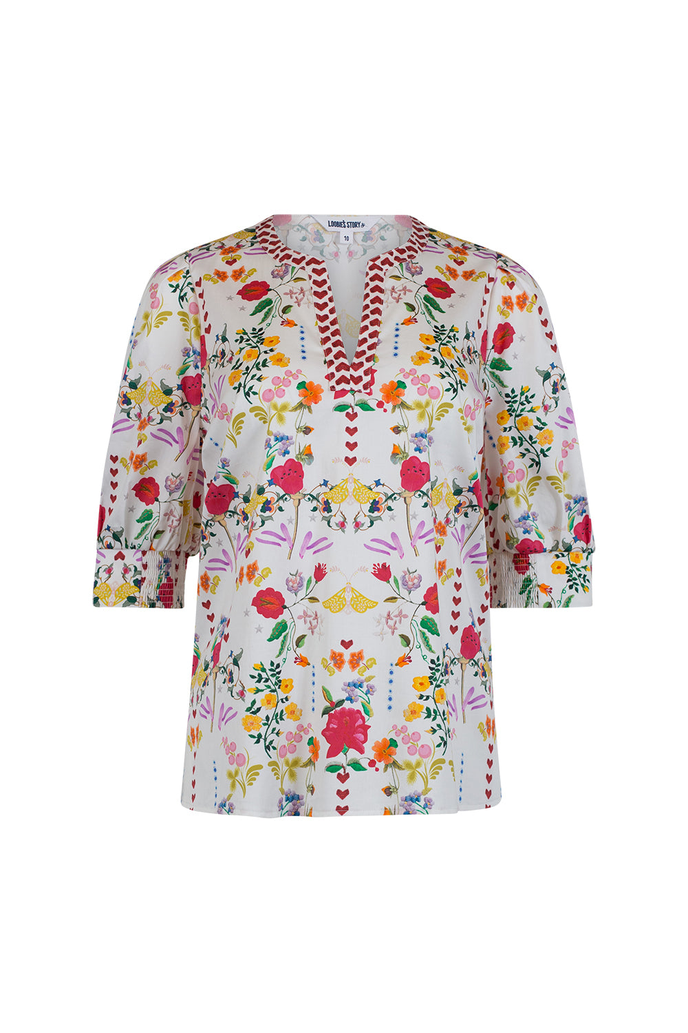 LOOBIES STORY HARMONIA TOP - WHITE MULTI - THE VOGUE STORE