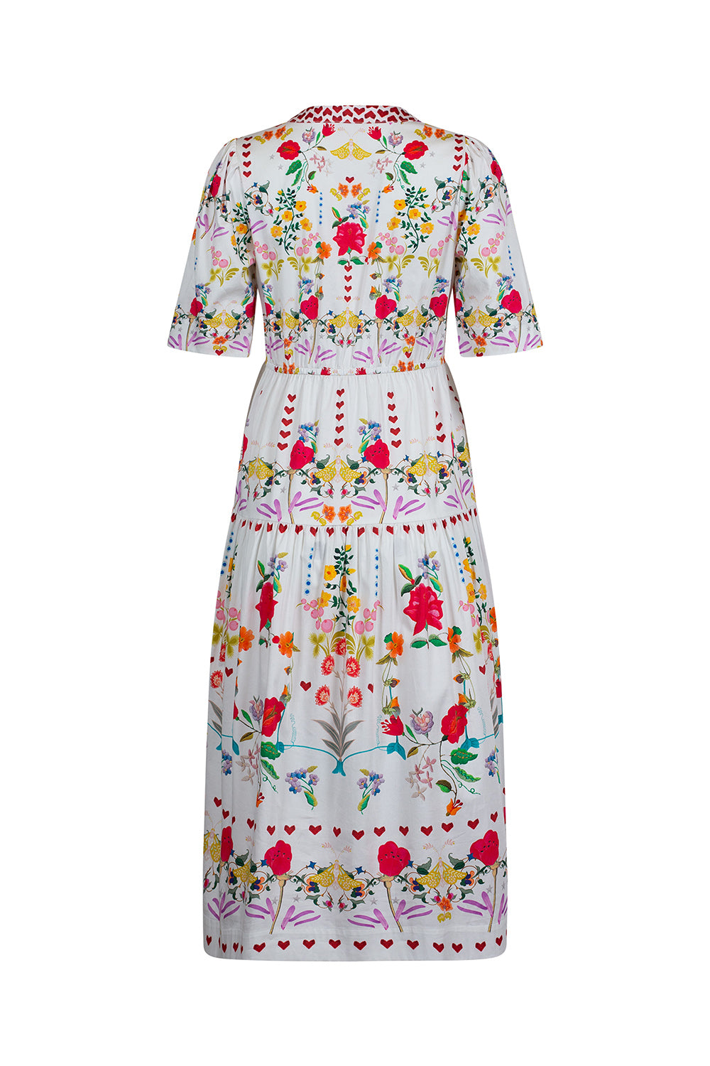 LOOBIES STORY HARMONIA MIDI DRESS - WHITE MULTI - THE VOGUE STORE