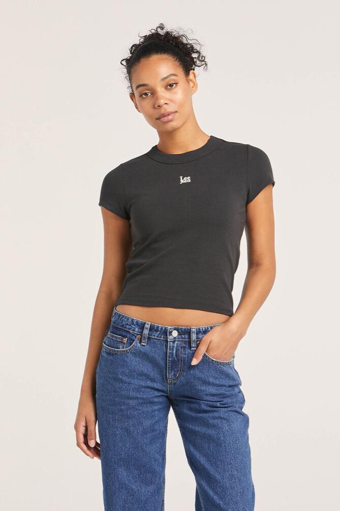 LEE ESSENTIAL RIB TEE - TIMELESS BLACK - THE VOGUE STORE