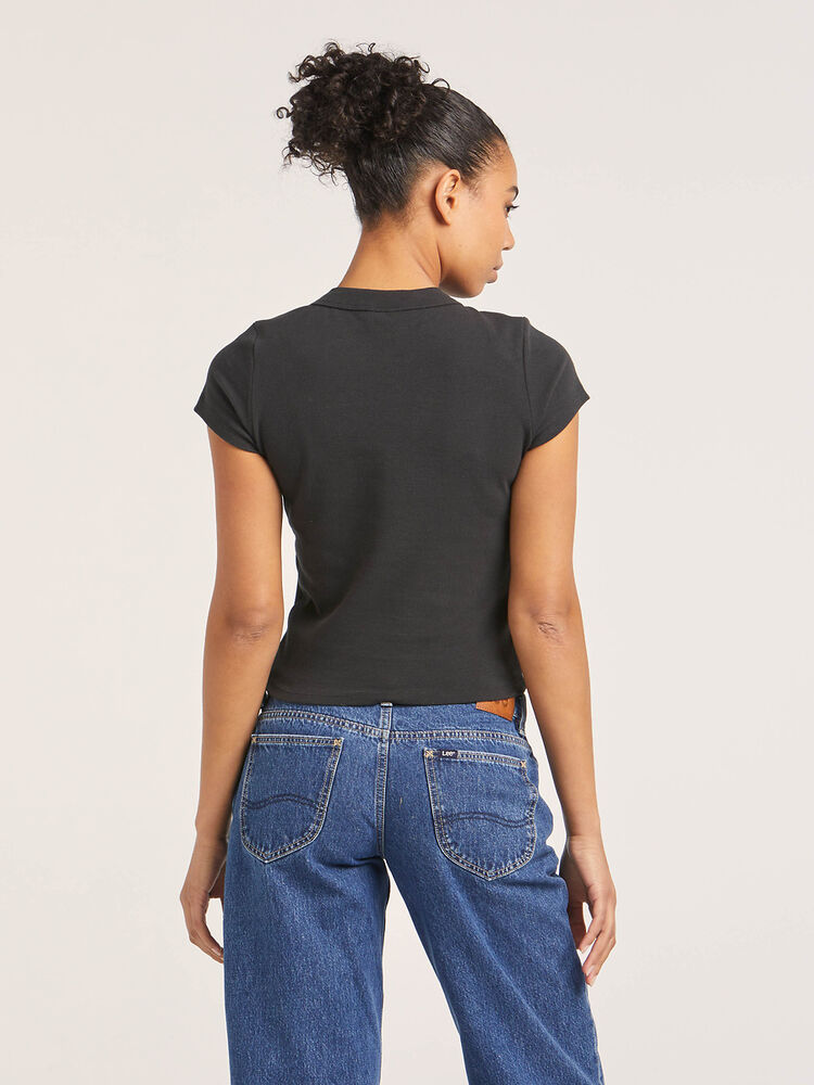 LEE ESSENTIAL RIB TEE - TIMELESS BLACK - THE VOGUE STORE