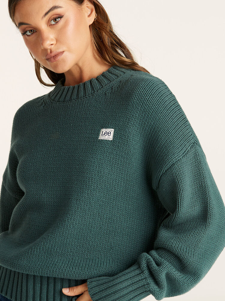 LEE MAYA KNIT SWEATER - FOREST - THE VOGUE STORE