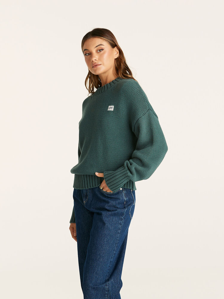 LEE MAYA KNIT SWEATER - FOREST - THE VOGUE STORE