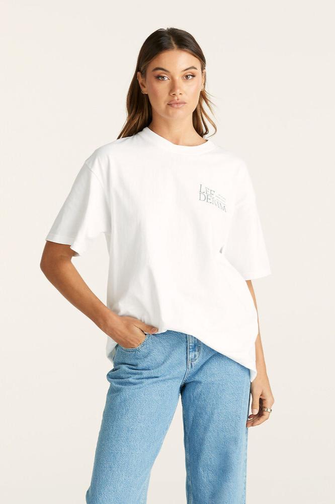 LEE KANSAS 2.0 BAGGY TEE - OPTIC WHITE - THE VOGUE STORE