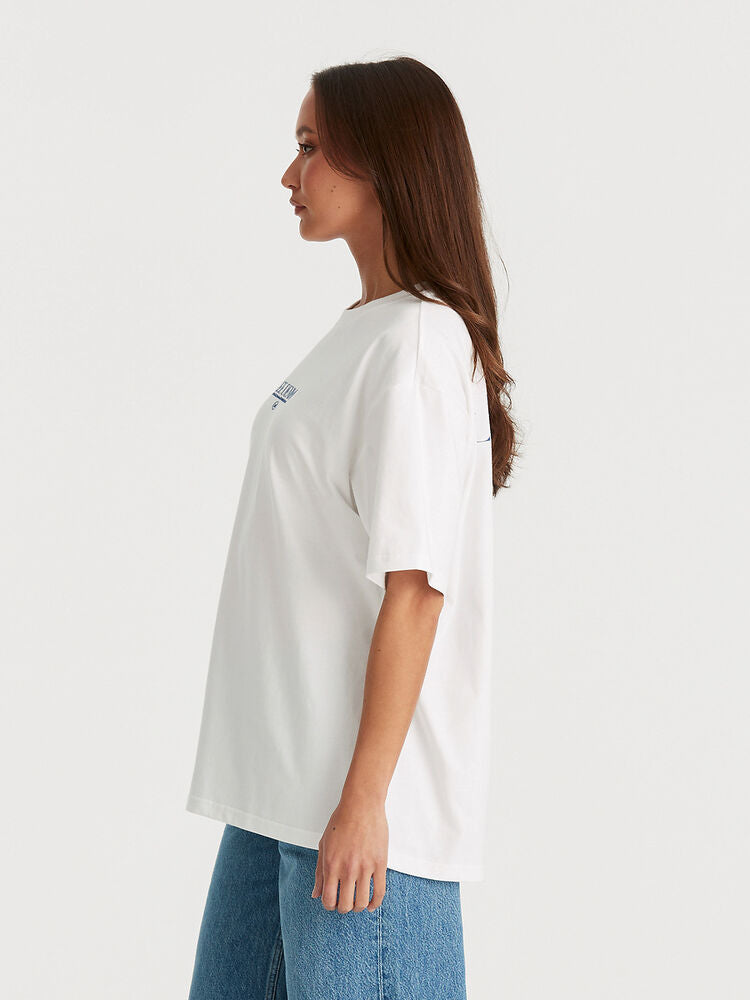 LEE CITYSCAPE BAGGY TEE - OPTIC WHITE - THE VOGUE STORE