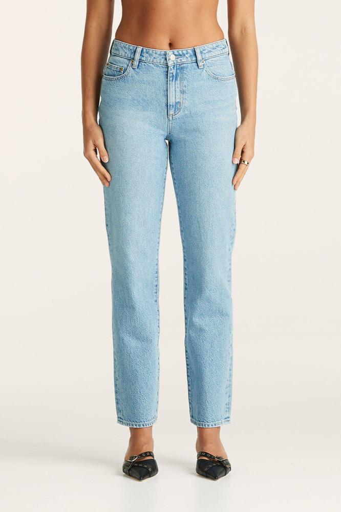 LEE MID SLIM STRAIGHT JEAN - LAFAYETTE BLUE - THE VOGUE STORE