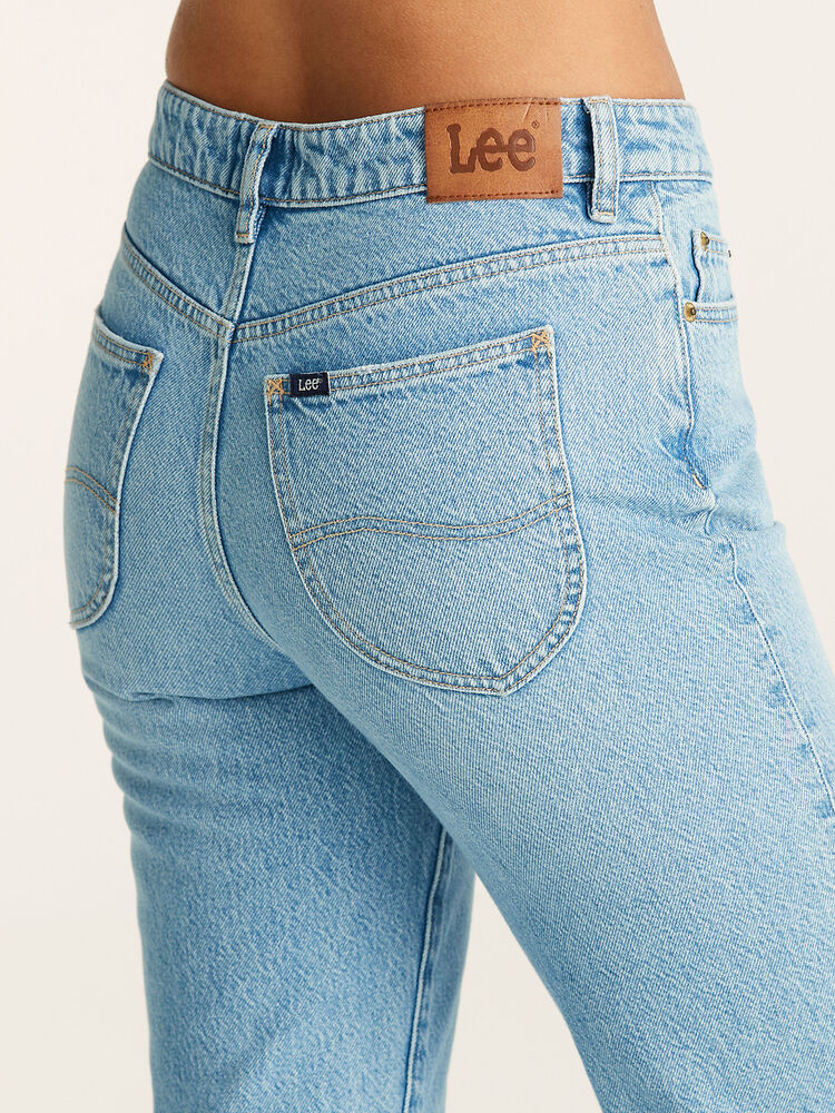 LEE MID SLIM STRAIGHT JEAN - LAFAYETTE BLUE - THE VOGUE STORE