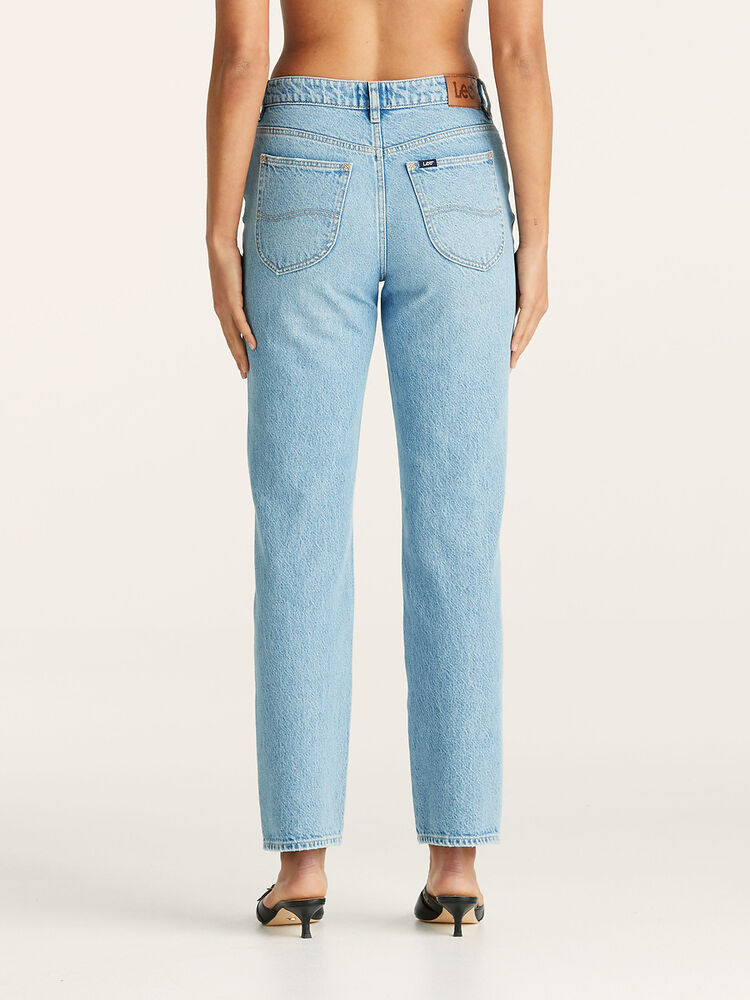 LEE MID SLIM STRAIGHT JEAN - LAFAYETTE BLUE - THE VOGUE STORE