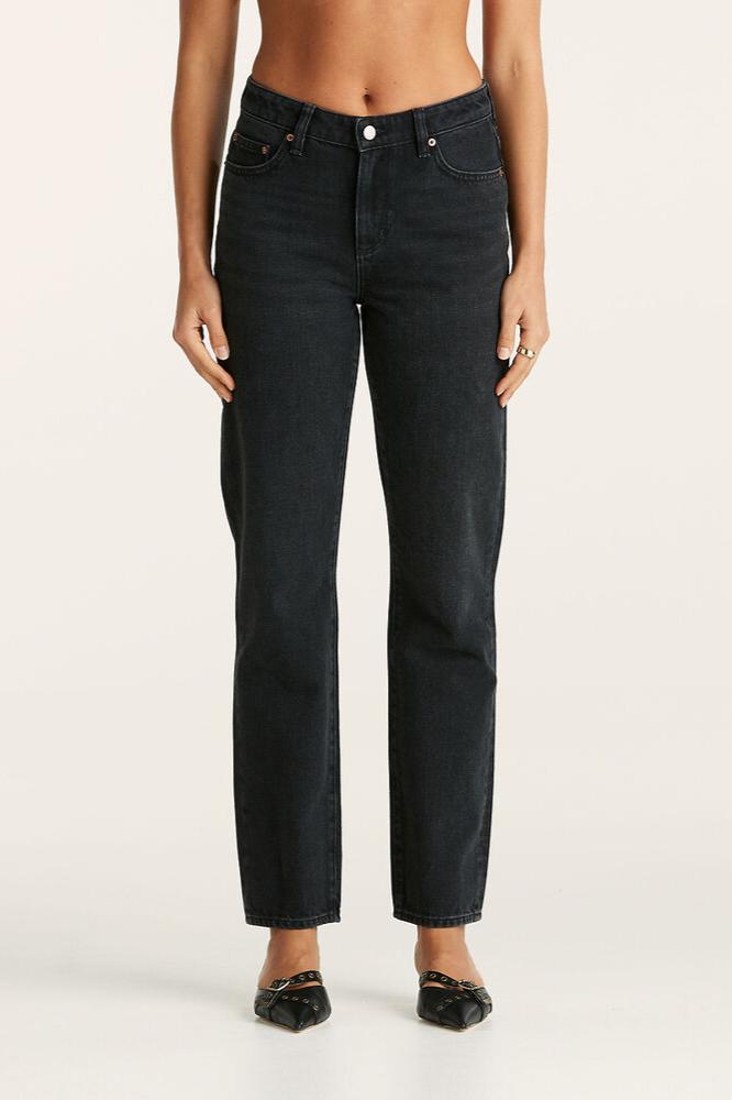 LEE MID SLIM STRAIGHT - BLACK DRIFT - THE VOGUE STORE