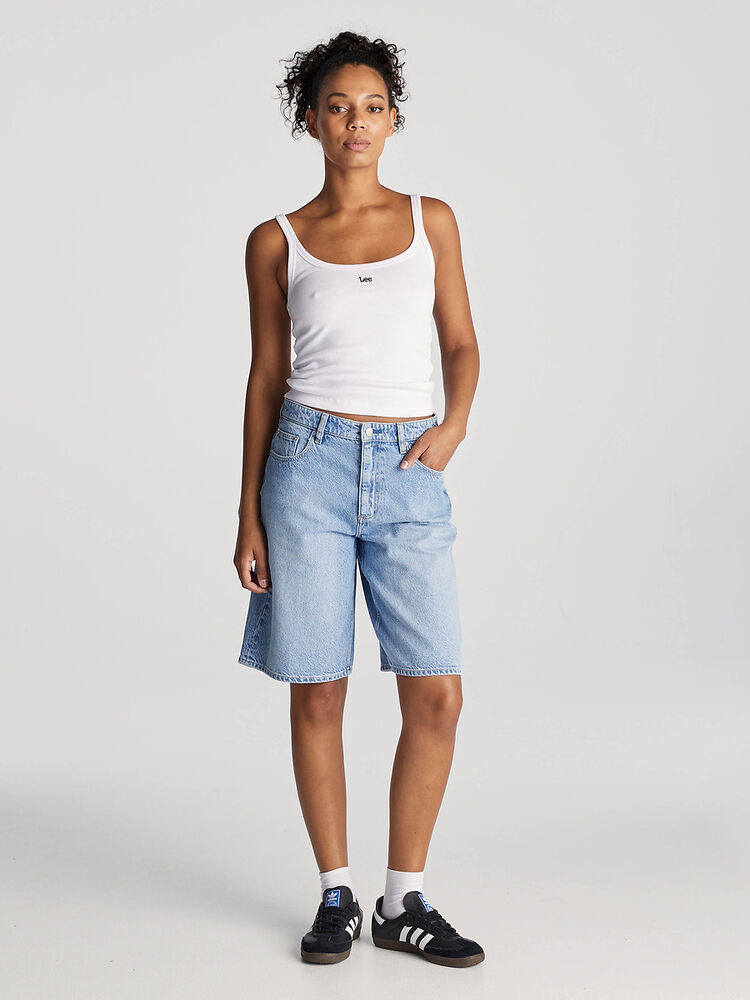 LEE LOW SLOUCH JORT - CRYSTAL BLUE - THE VOGUE STORE