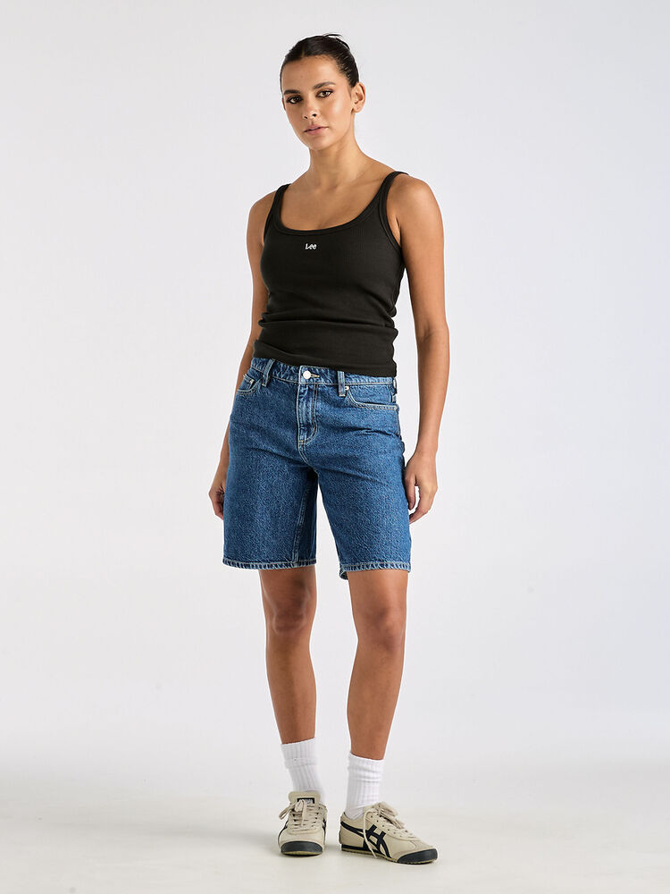 LEE MID BAGGY SHORT - BORN BLUE - THE VOGUE STORE