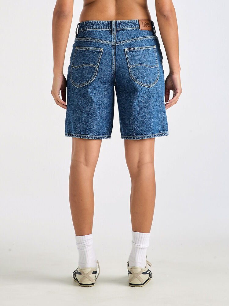 LEE MID BAGGY SHORT - BORN BLUE - THE VOGUE STORE