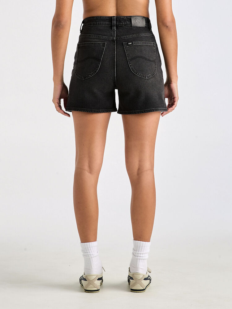 LEE HIGH MOM SHORT - BLACK MIST - THE VOGUE STORE