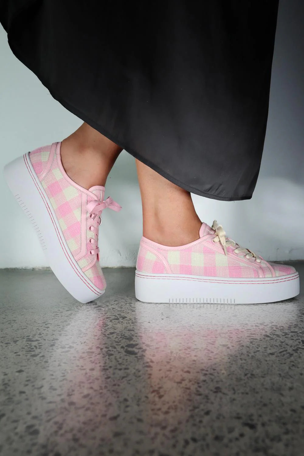 MINX LIZZIE - SOFT PINK CHECK - THE VOGUE STORE