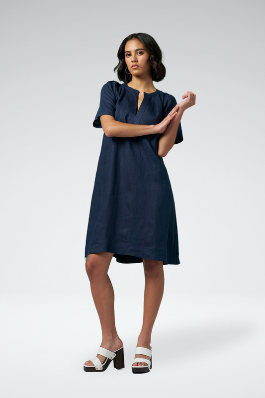 MADLY SWEETLY SUNSHINE DRESS - NAVY - THE VOGUE STORE