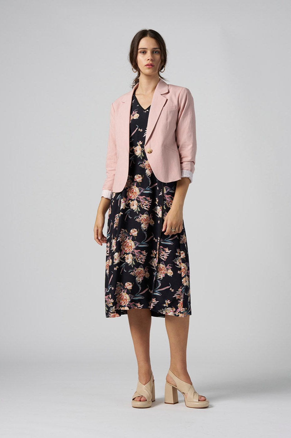 MADLY SWEETLY DART JACKET - BLUSH - THE VOGUE STORE