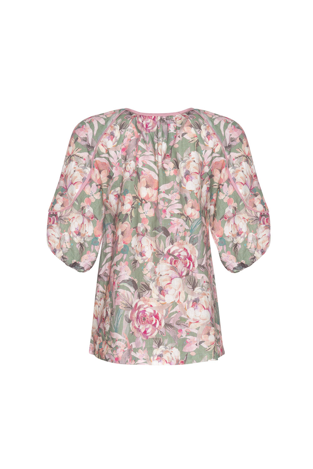 MADLY SWEETLY PETALS PLEASE BLOUSE - SAGE MULTI - THE VOGUE STORE