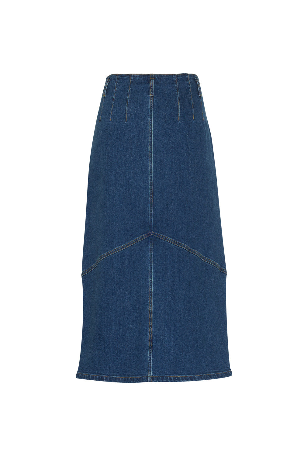 MADLY SWEETLY MOTO DENIM SKIRT - MID WASH DENIM - THE VOGUE STORE