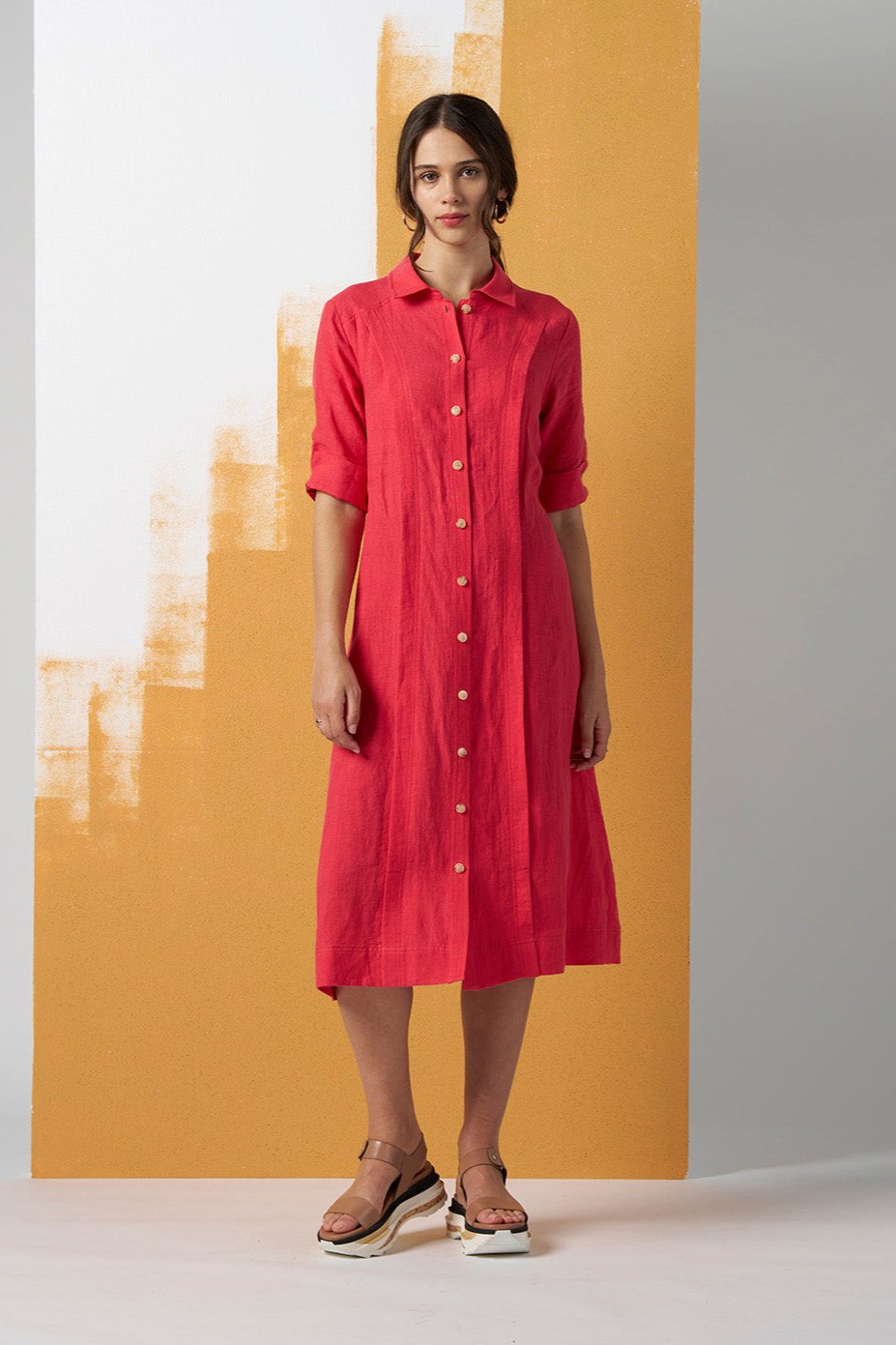 MADLY SWEETLY ECHO SHIRT DRESS - WATERMELON - THE VOGUE STORE