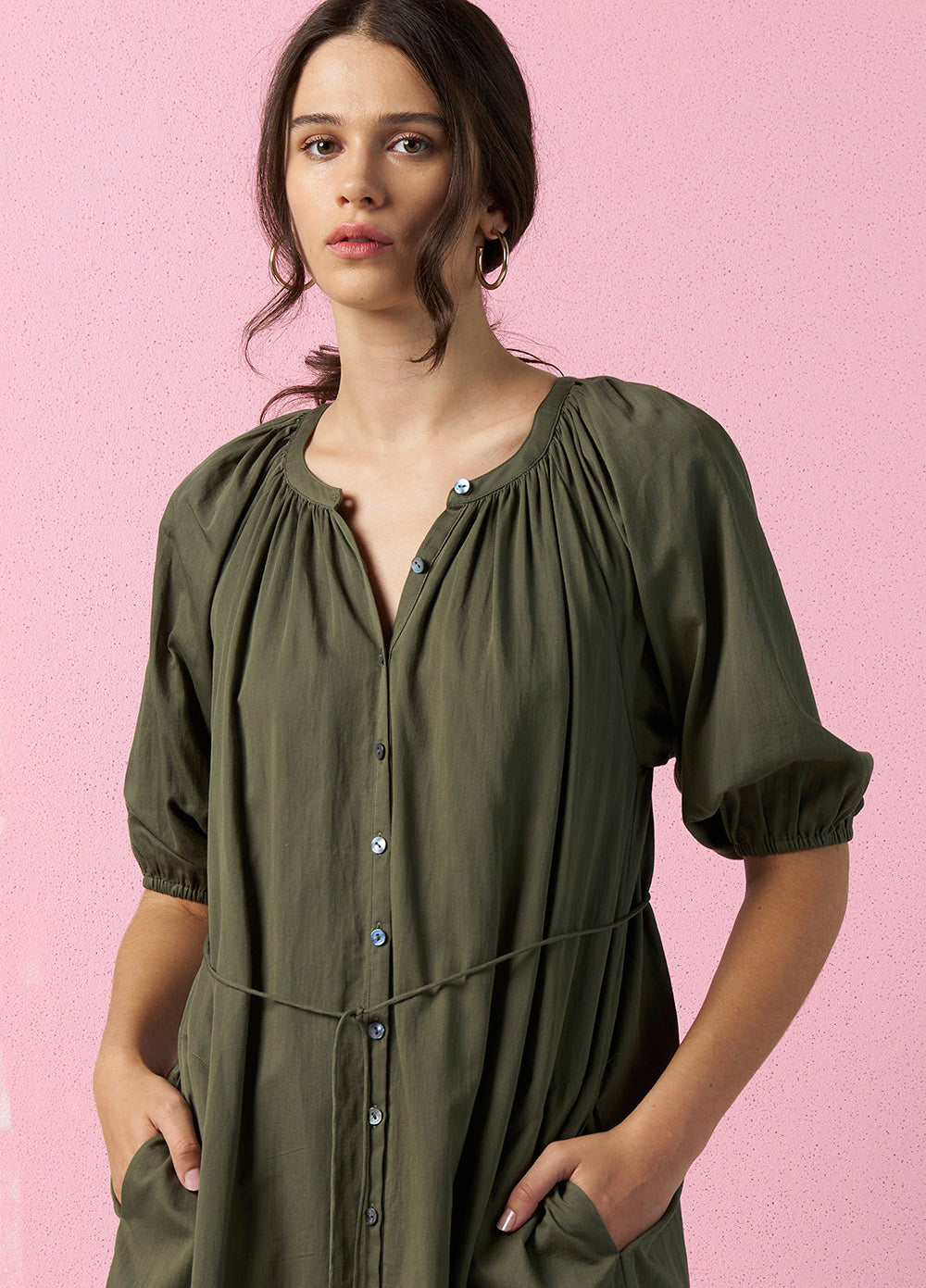 MADLY SWEETLY WISTFUL DRESS - PALM GREEN - THE VOGUE STORE