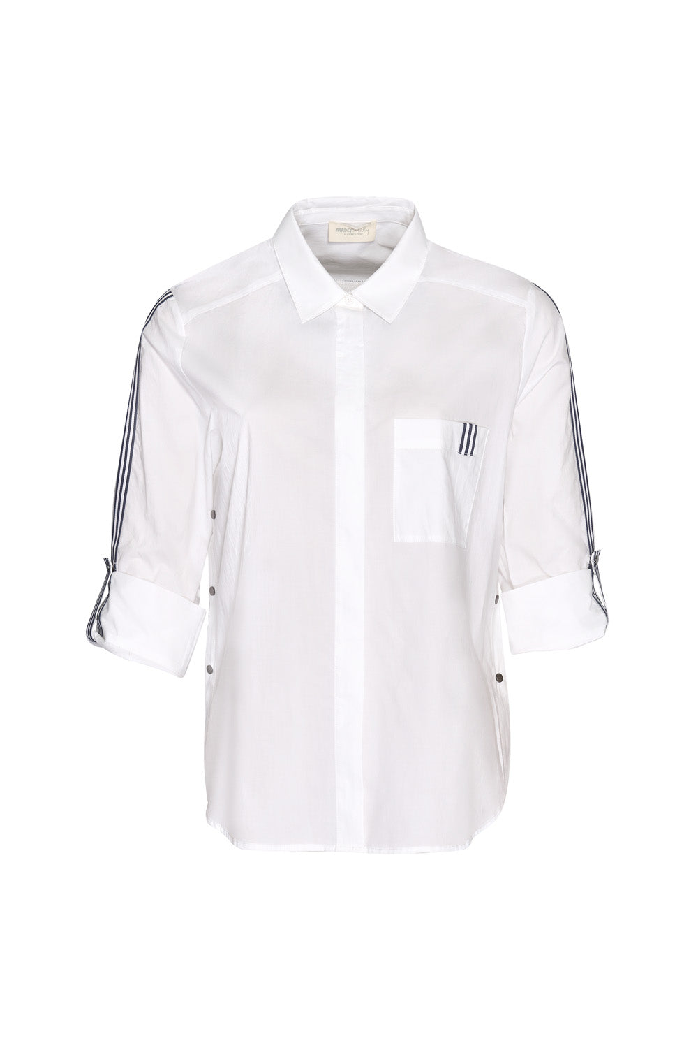 MADLY SWEETLY MIXED MEDIA SHIRT - WHITE - THE VOGUE STORE