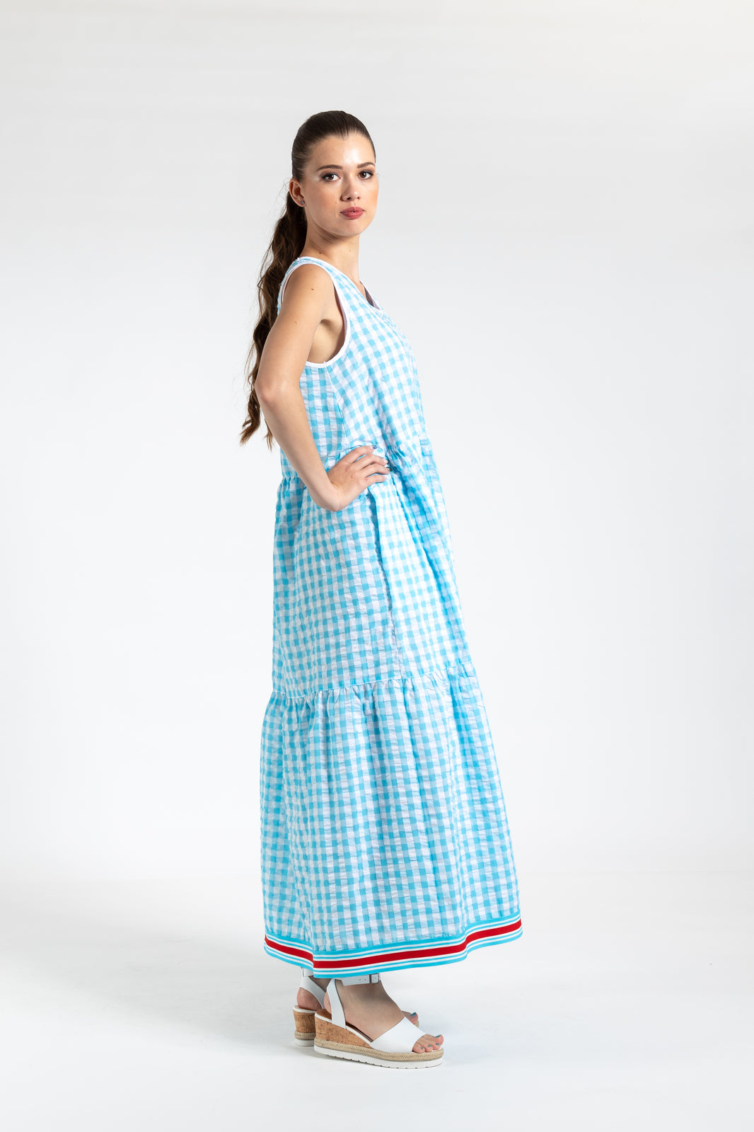 JELLICOE DRESS - GINGHAM BLUE