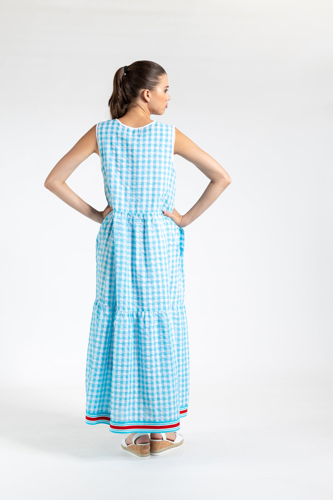 JELLICOE DRESS - GINGHAM BLUE