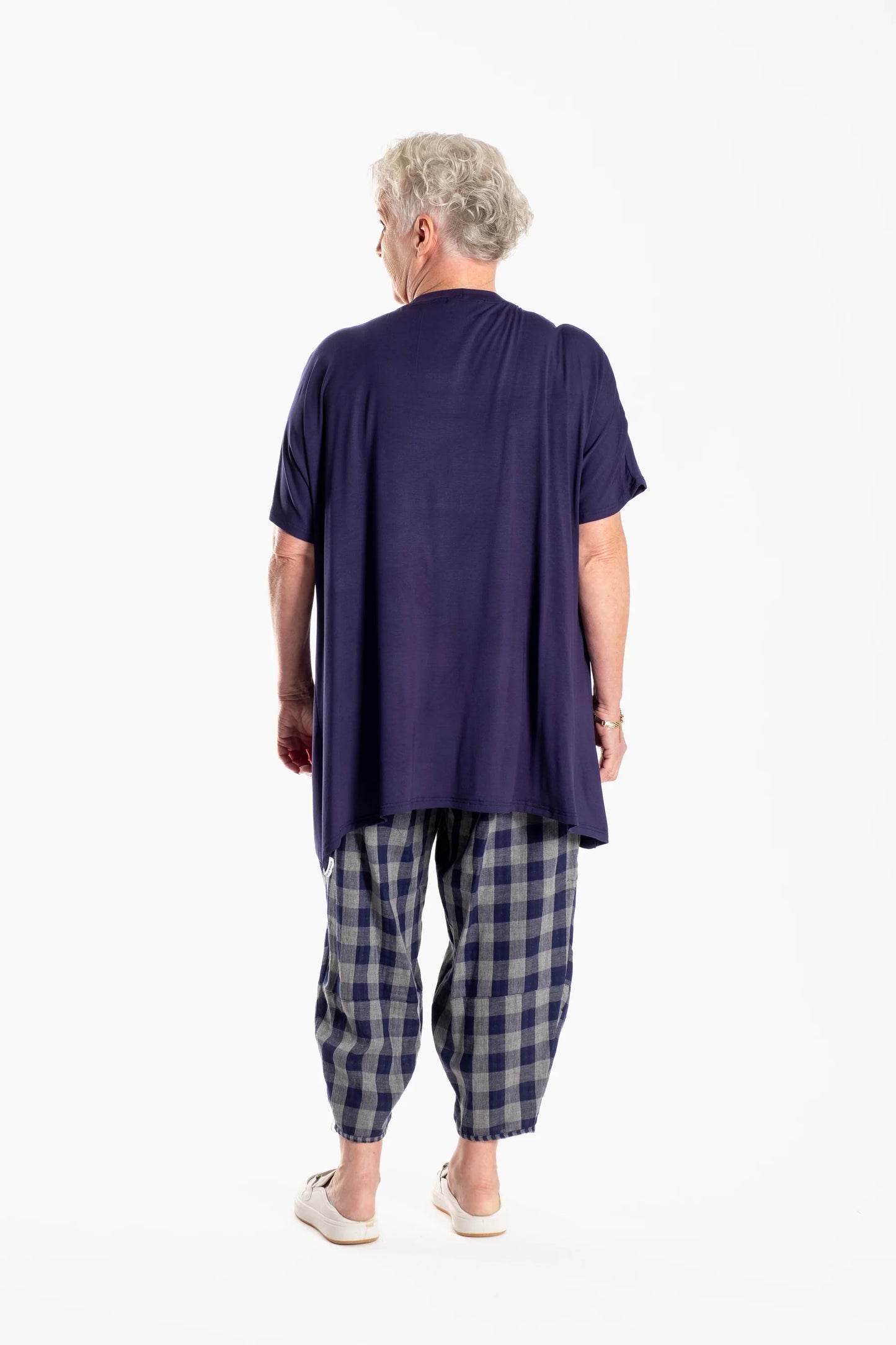 DEEANNE HOBBS COMMAND PANTS - BLUE CHECK - THE VOGUE STORE