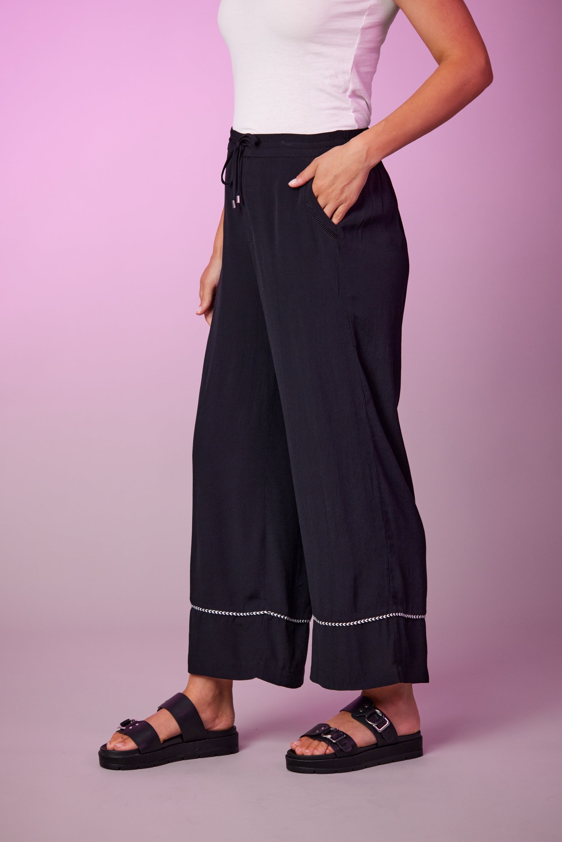 NEWPORT TARA PANT - BLACK - THE VOGUE STORE