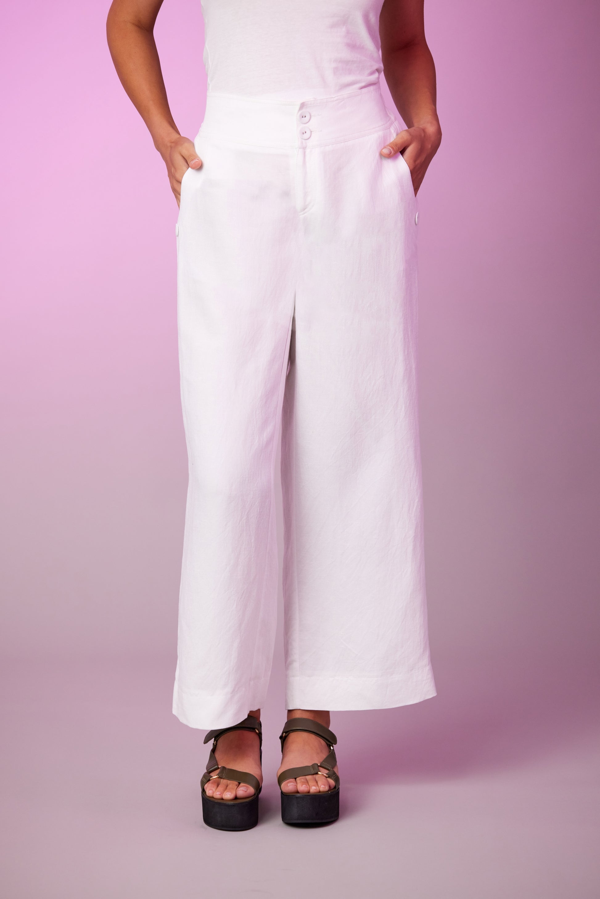 NEWPORT DUKE PANT - WHITE - THE VOGUE STORE