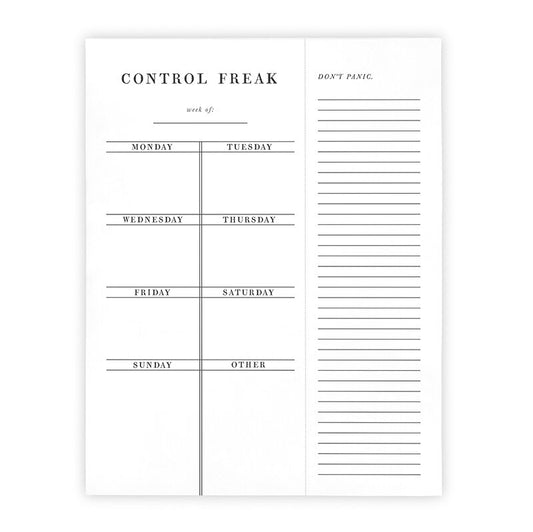 WEEKLY LIST PAD - CONTROL FREAK