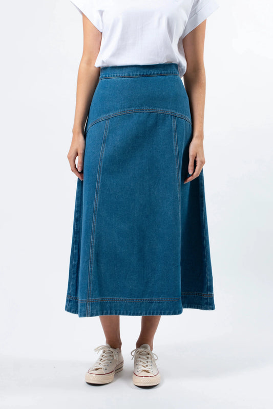 STELLA + GEMMA DIXIE SKIRT - LIGHT WASH - THE VOGUE STORE