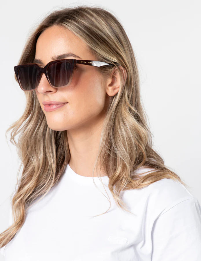 STELLA + GEMMA SUNGLASSES - WILLOW BROWN GRADIENT - THE VOGUE STORE