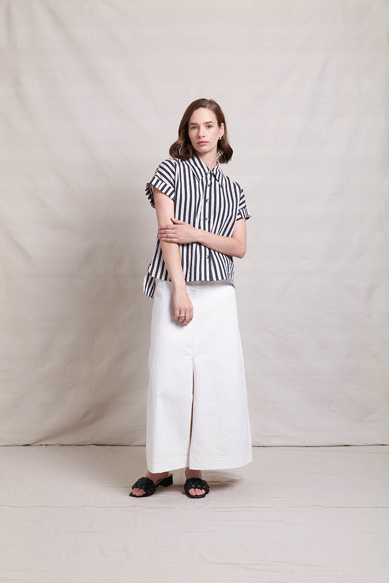 NERIS BI LINE SHIRT - INK STRIPE - THE VOGUE STORE