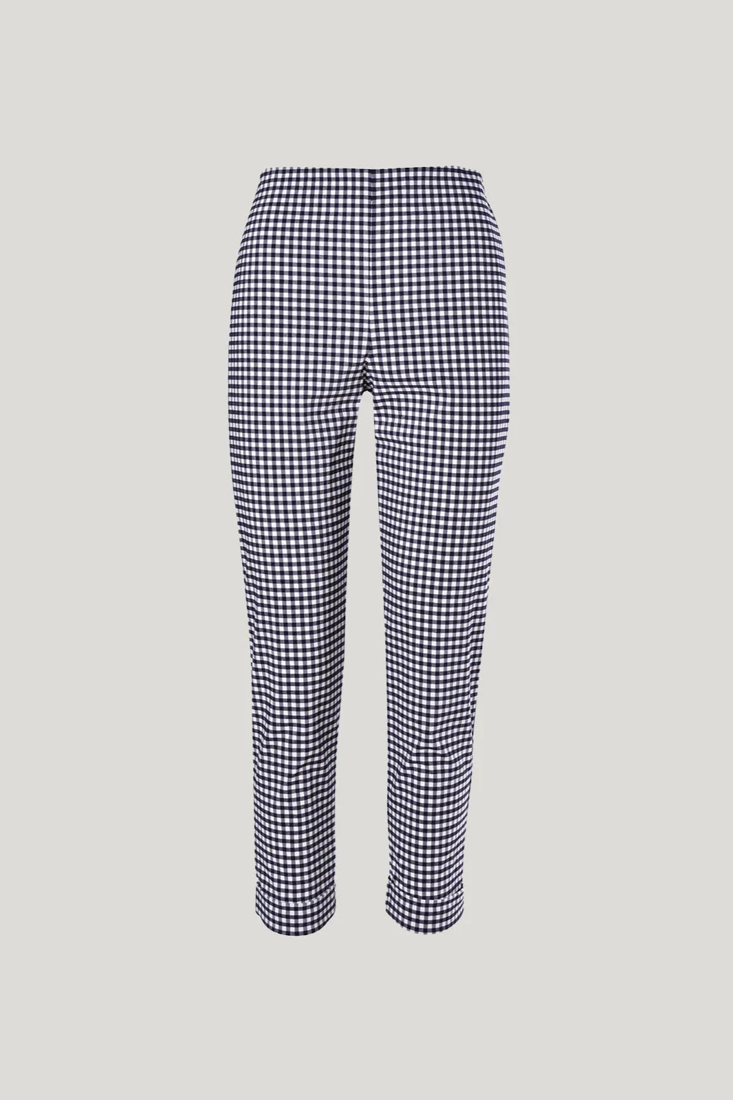 SILLS GINGHAM CUFFED HEPBURN PANT - NAVY - THE VOGUE STORE