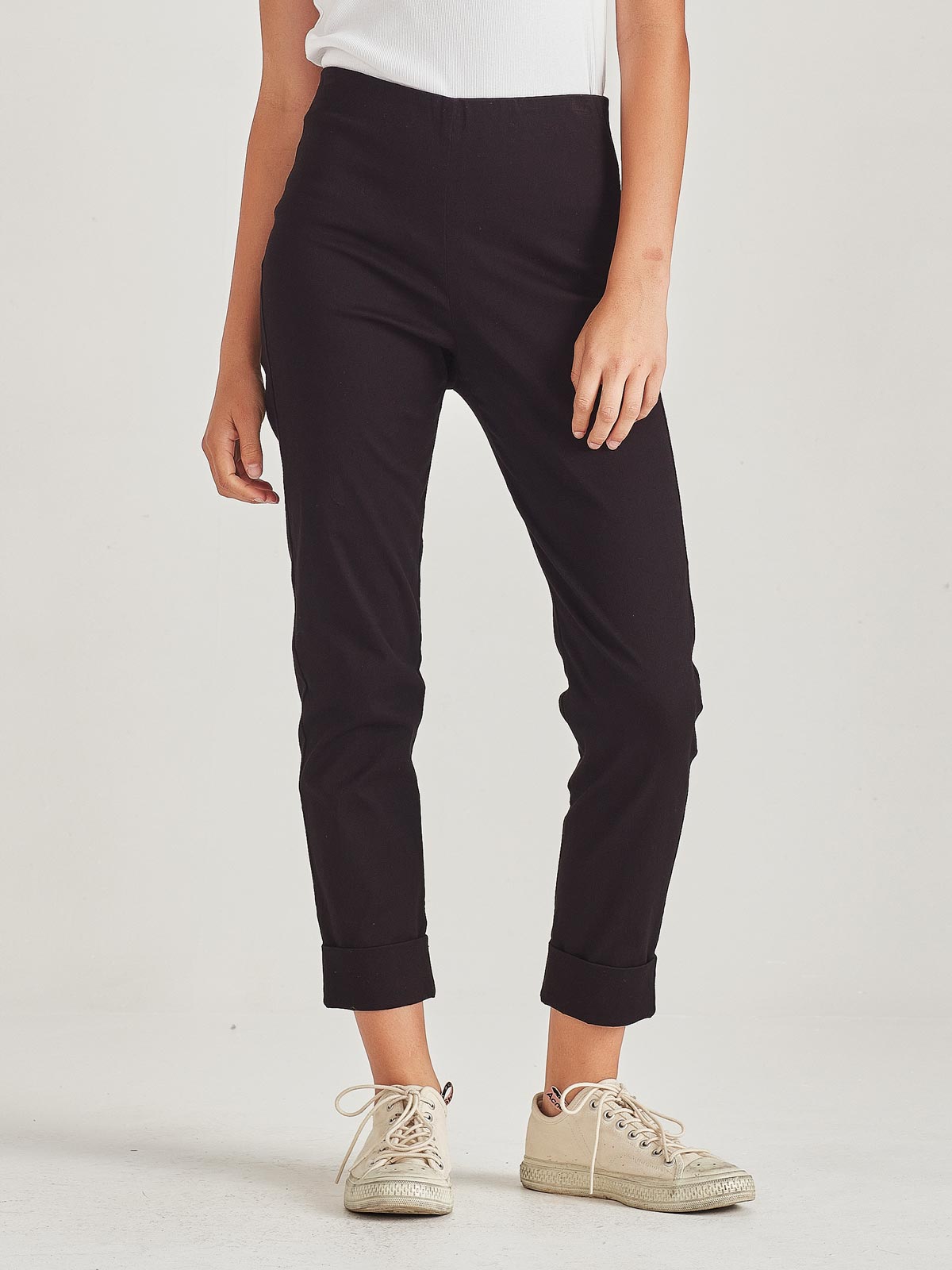 SILLS TORPEDO CUFFED HEPBURN PANT - BLACK