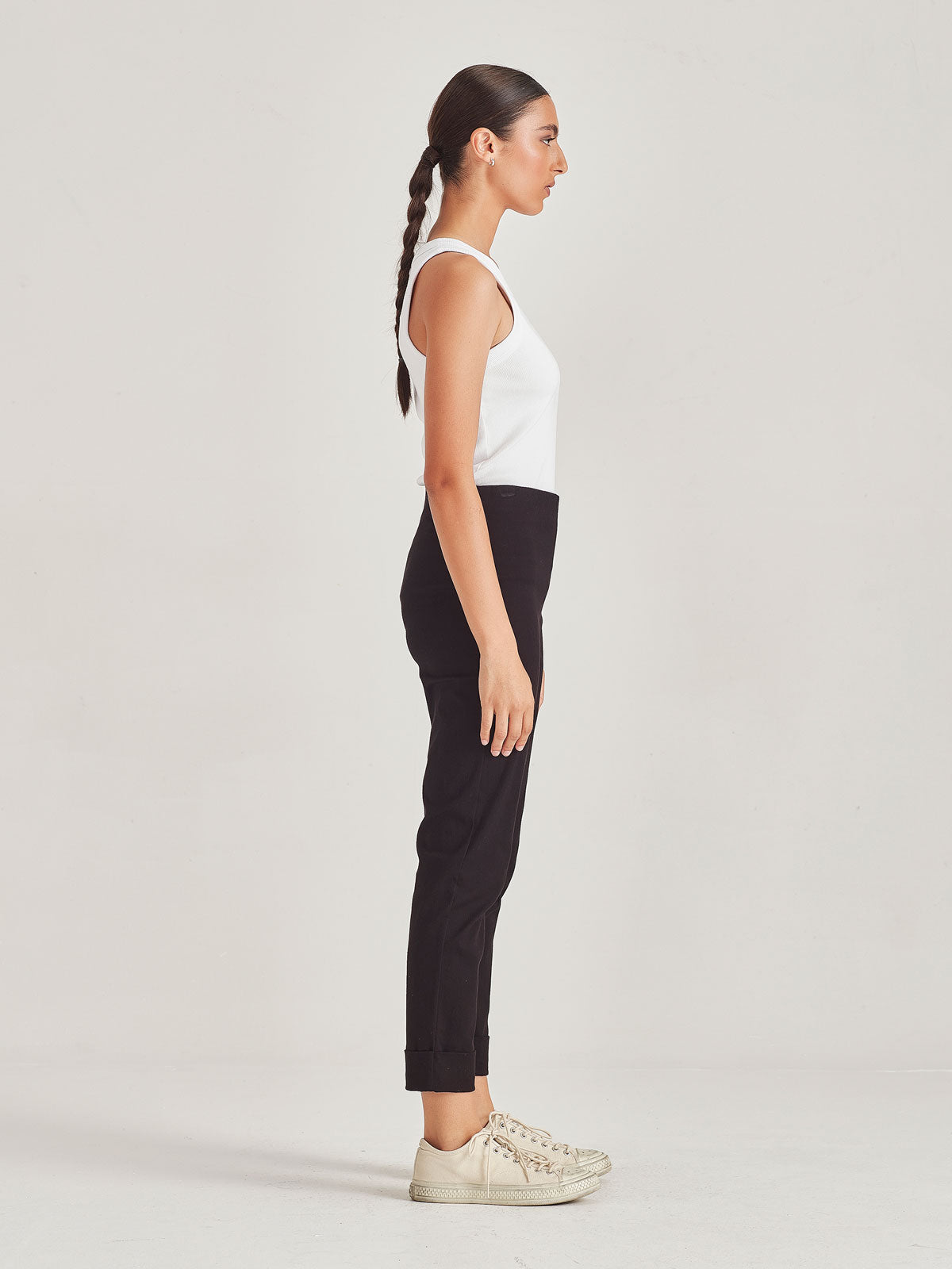 SILLS TORPEDO CUFFED HEPBURN PANT - BLACK