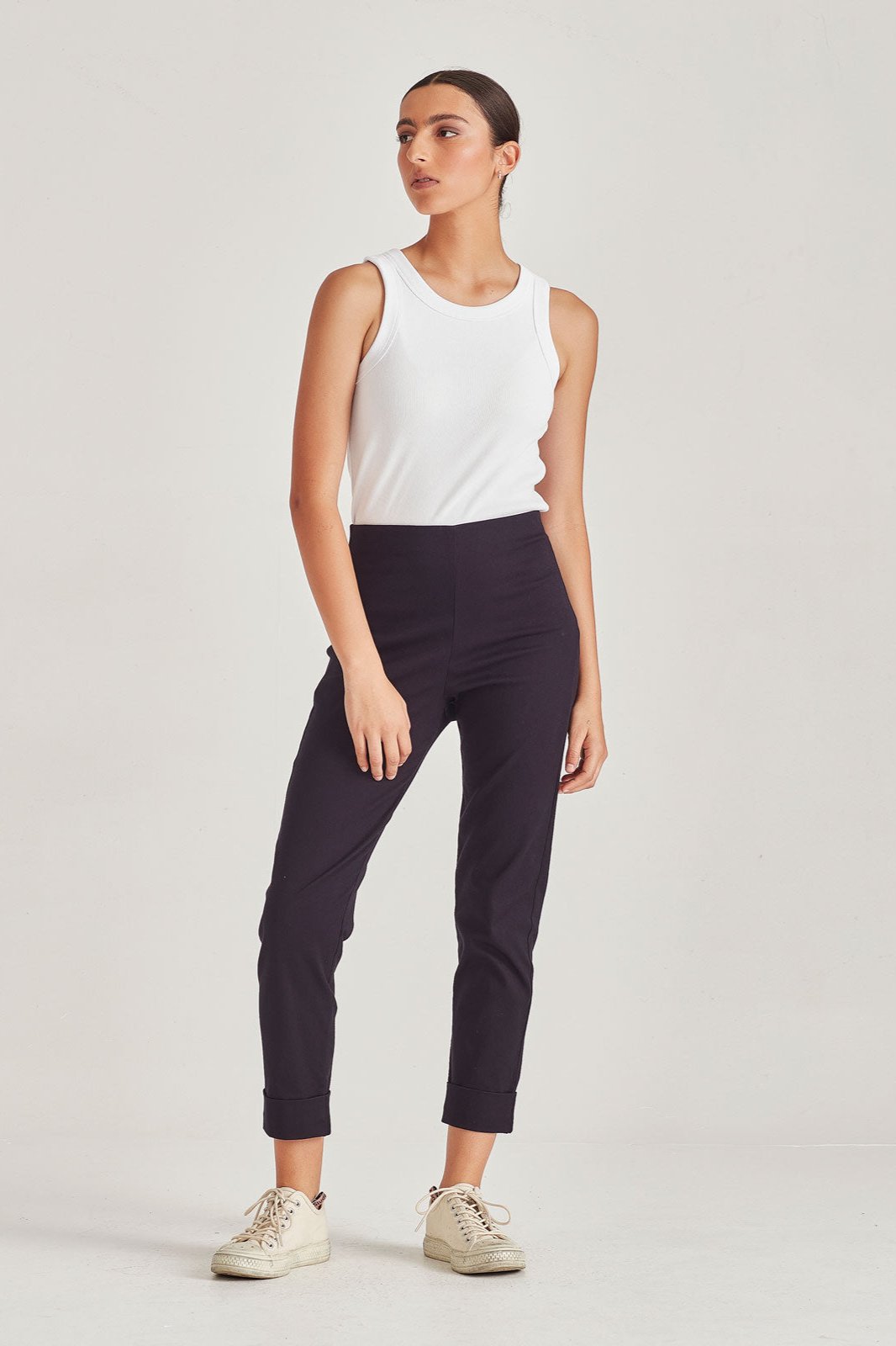 SILLS TORPEDO CUFFED HEPBURN PANT - NAVY