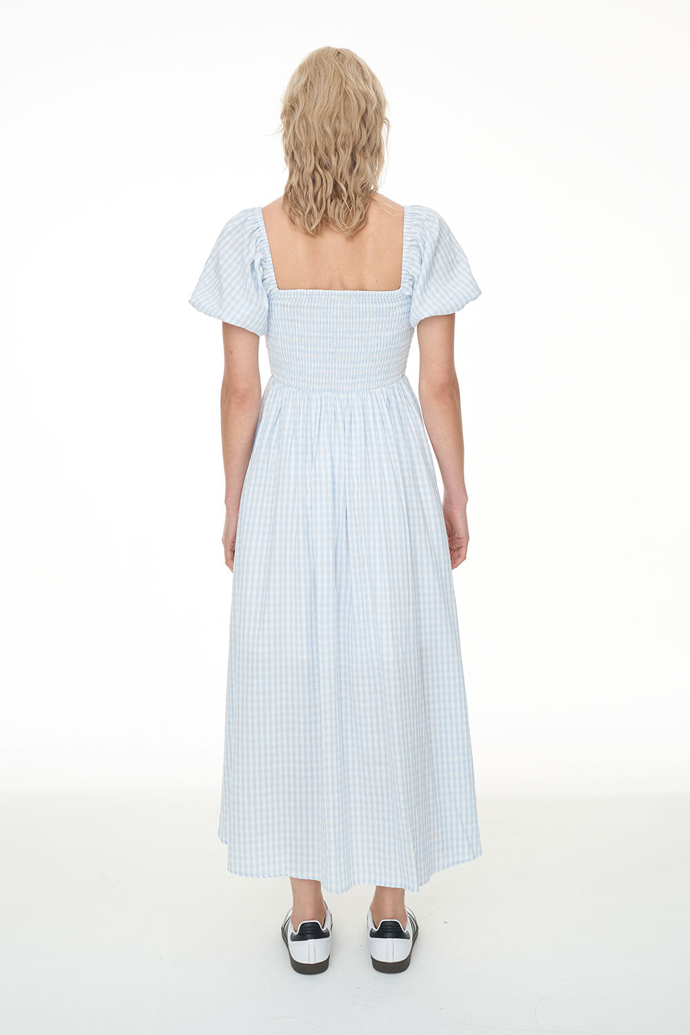 HUFFER CELINE LOVER MIDI DRESS  - BLUE/WHITE - THE VOGUE STORE