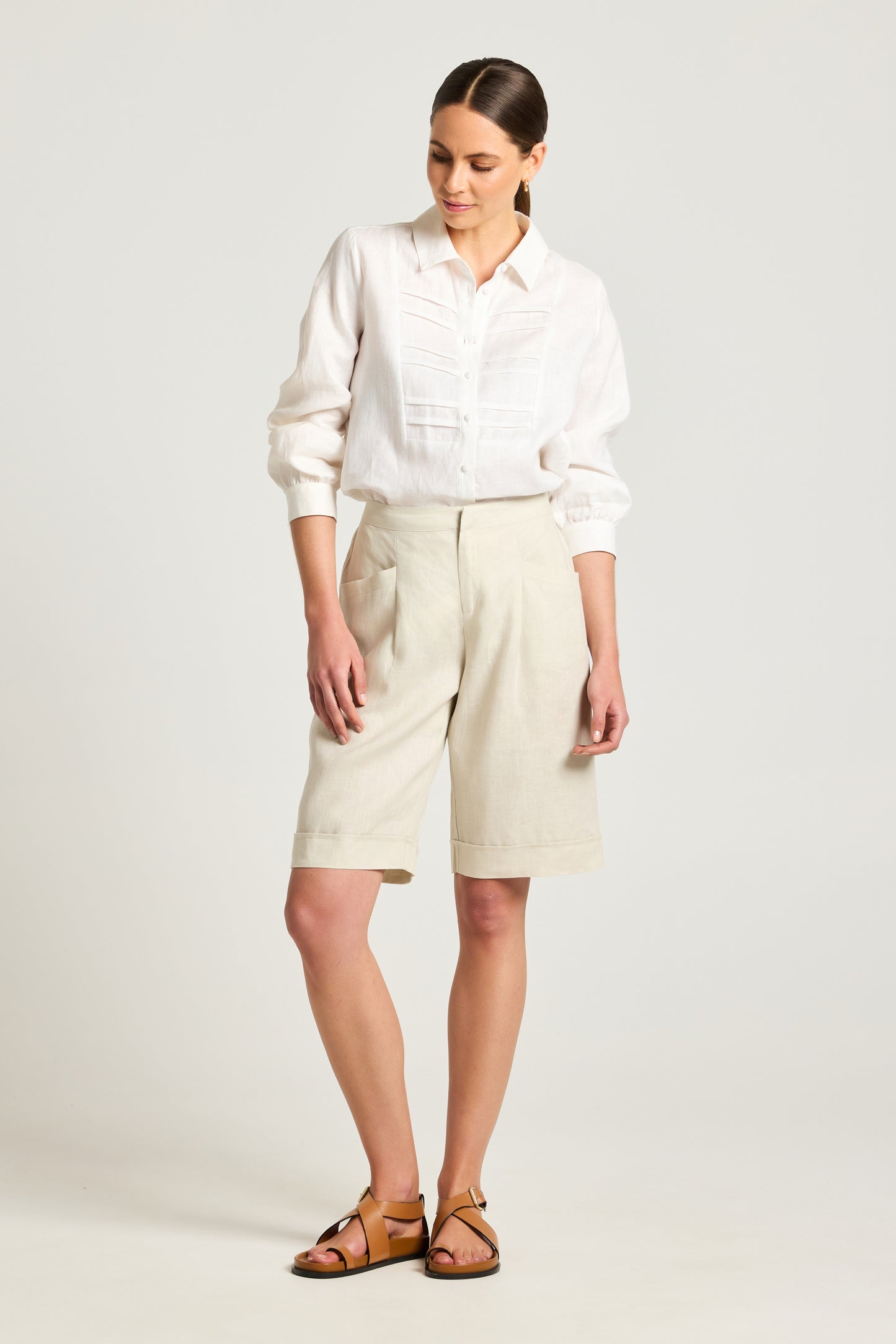 YARRA TRAIL BERMUDA SHORT - STONE - THE VOGUE STORE