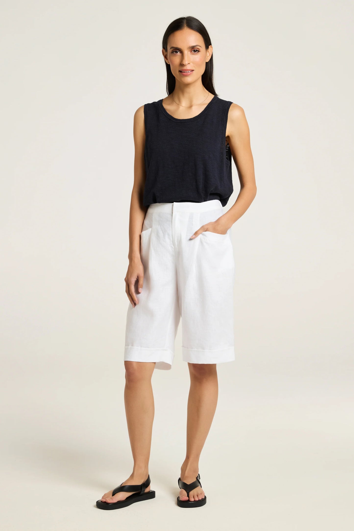 YARRA TRAIL BERMUDA SHORT - WHITE - THE VOGUE STORE