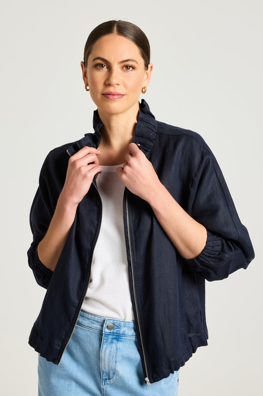 YARRA TRAIL VILLA JACKET - NAVY - THE VOGUE STORE