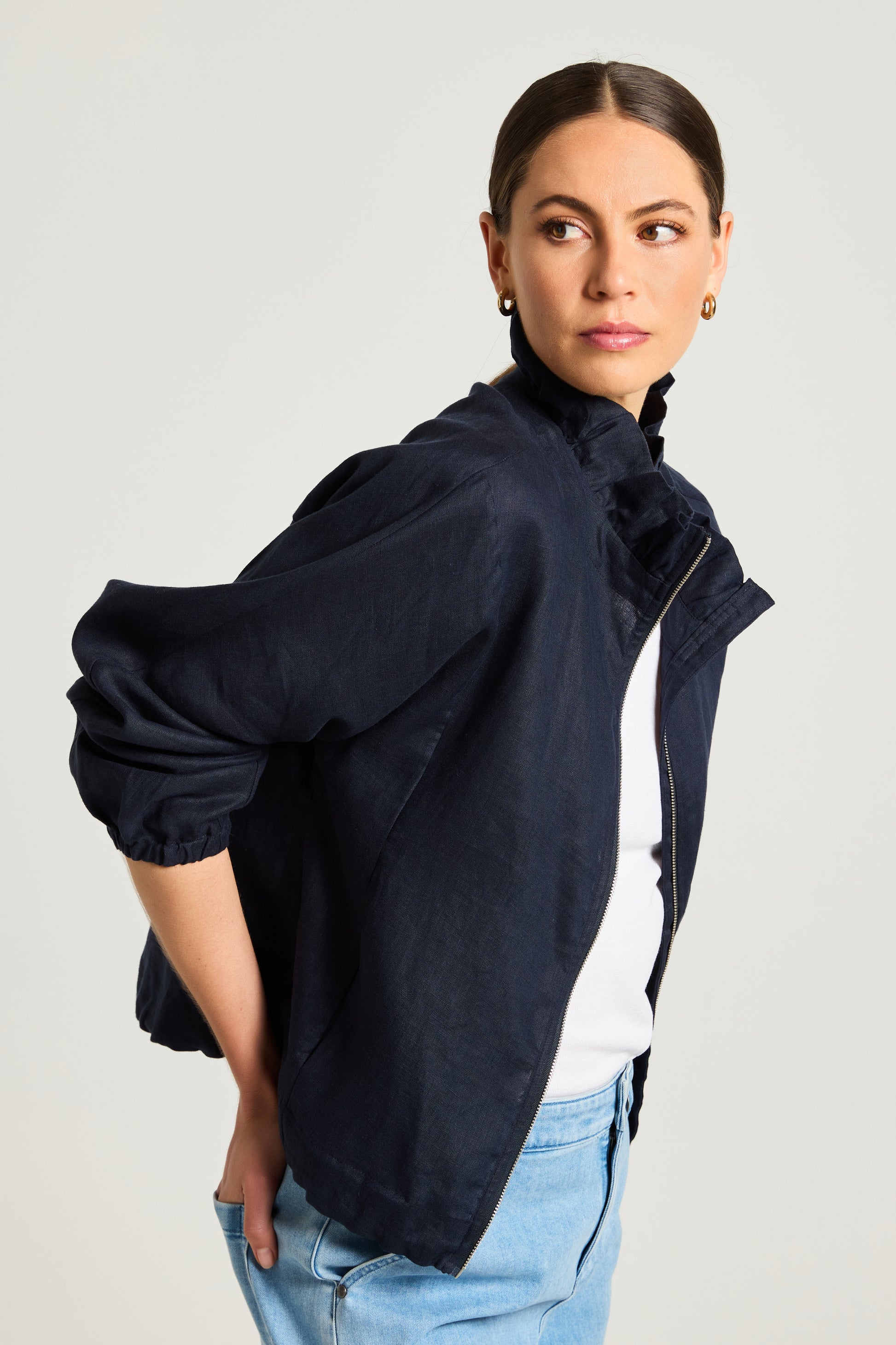 YARRA TRAIL VILLA JACKET - NAVY - THE VOGUE STORE