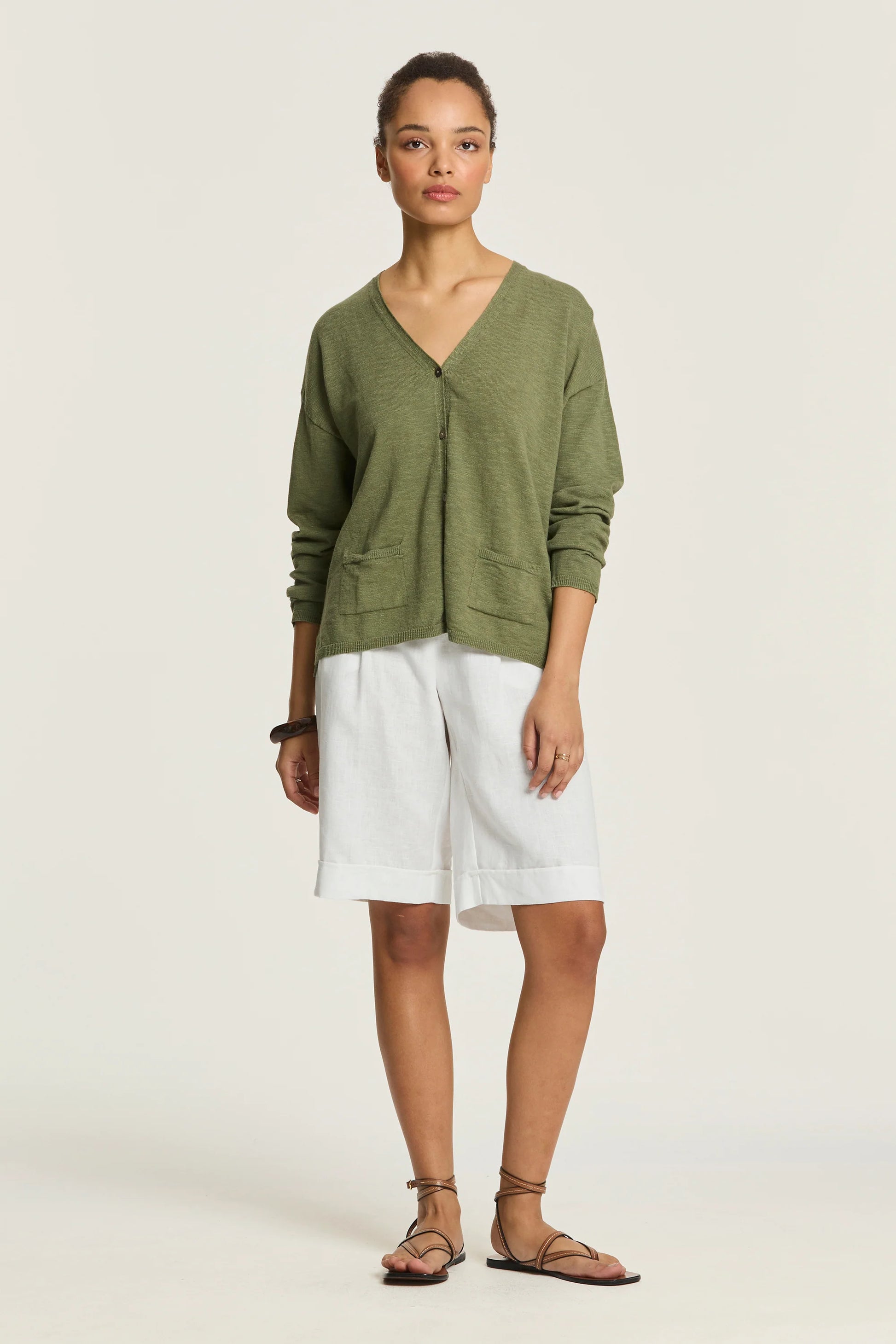 YARRA TRAIL SERENE CARDIGAN - MOSS - THE VOGUE STORE