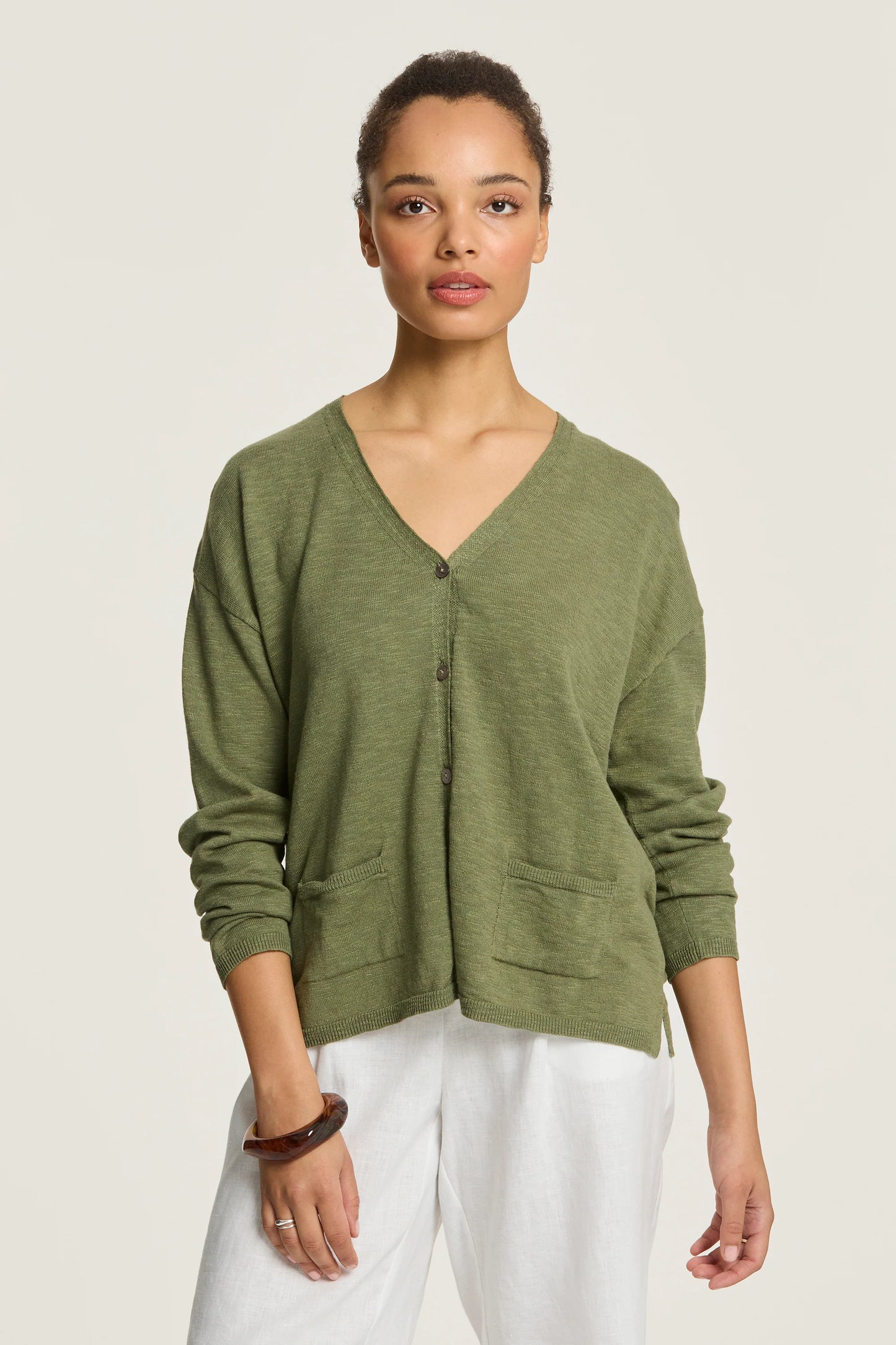 YARRA TRAIL SERENE CARDIGAN - MOSS - THE VOGUE STORE