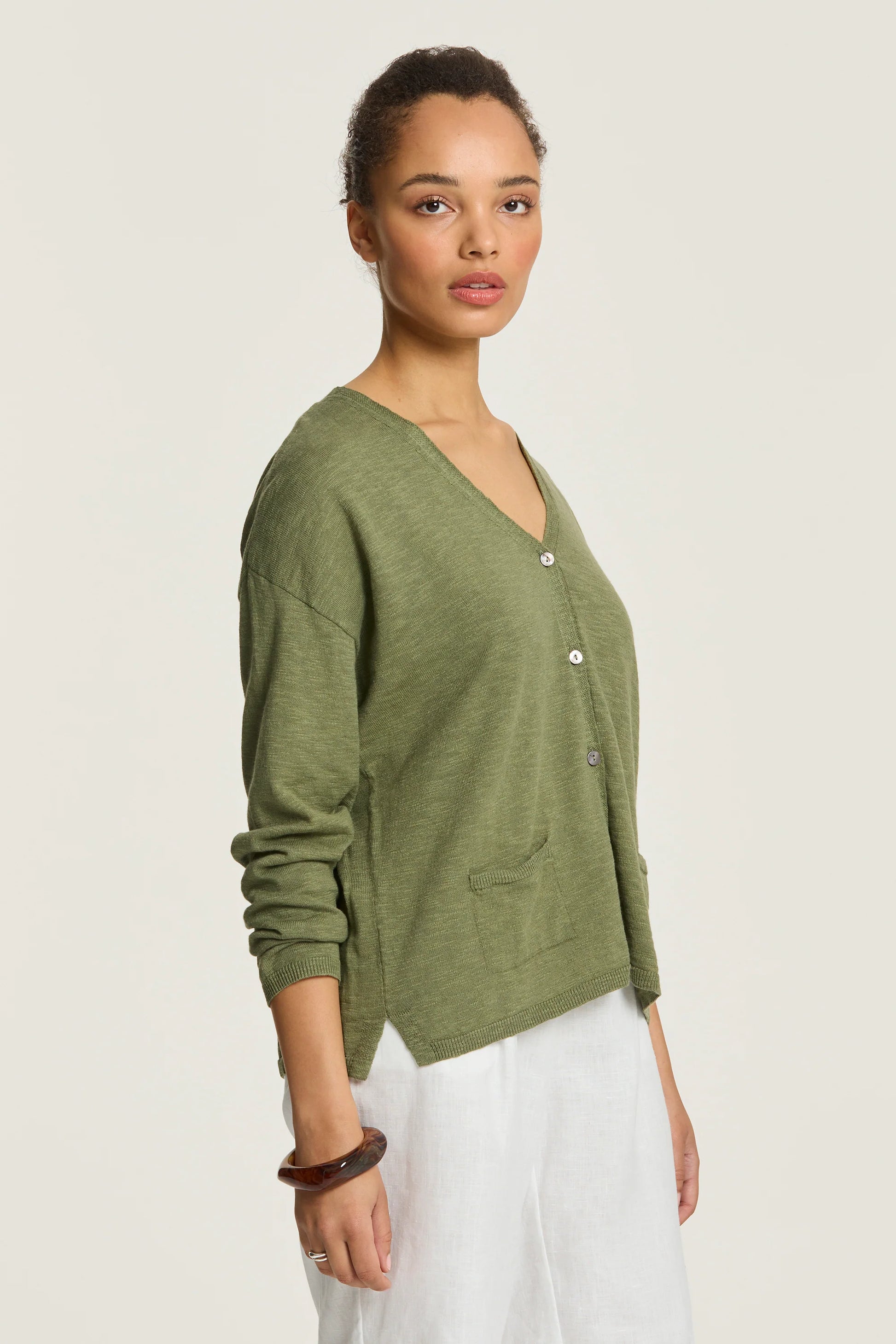 YARRA TRAIL SERENE CARDIGAN - MOSS - THE VOGUE STORE